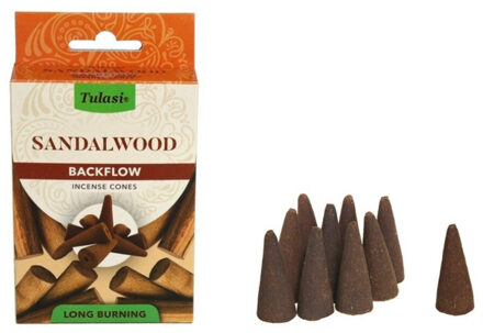 Wierook kegeltjes in huisgeur Sandelhout - 10x kleine kegeltjes