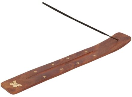 Wierookhouder plankje Vlinder - voor wierookstokjes - 25 x 3 cm