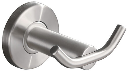 Wiesbaden 304 Handdoekhaak - Jashaak - Muurhaak - Groot - Dubbel - RVS