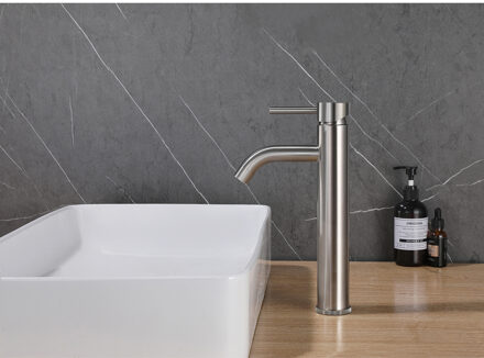 Wiesbaden 304 Wastafelkraan - Verhoogd met Coldstart - RVS