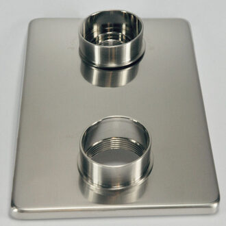 Wiesbaden 8mm verlengset - Geborsteld Staal tbv 2-knops douchethermaat