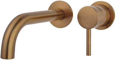 Wiesbaden Afbouwdeel Eenhendel Wiesbaden Caral Wastafelkraan Met Coldstart Geborsteld Brons Koper