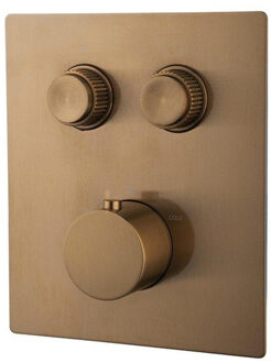 Wiesbaden Afbouwdeel Inbouwthermostaat Wiesbaden Caral Klik Pro 2-Weg Geborsteld Brons Koper
