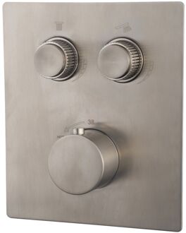 Wiesbaden Afbouwdeel Inbouwthermostaat Wiesbaden Caral Klik Pro 2-weg Geborsteld Staal