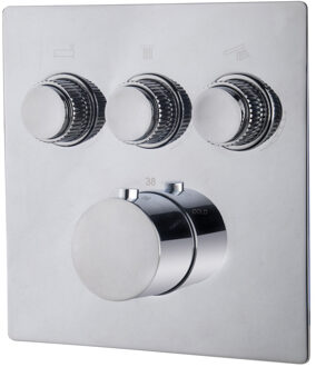 Wiesbaden Afbouwdeel Inbouwthermostaat Wiesbaden Caral Klik Pro 3-weg Chroom