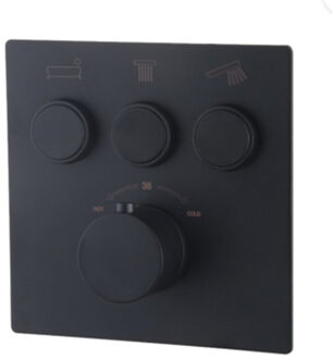 Wiesbaden Afbouwdeel Inbouwthermostaat Wiesbaden Caral Klik Pro 3-weg Mat Zwart