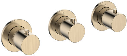 Wiesbaden Afbouwdeel Thermostatische Douchekraan Wiesbaden Caral Met 2 Stopkranen Geborsteld Messing PVD