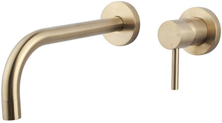 Wiesbaden Afbouwdeel Wastafelkraan Slim Eenhendel Met Coldstart Geborsteld Messing