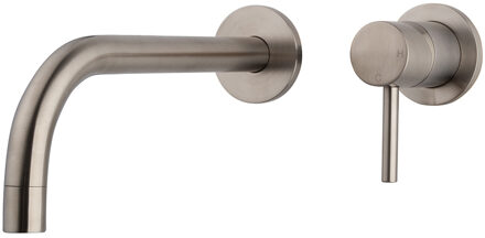 Wiesbaden Afbouwdeel Wastafelkraan Wiesbaden Slim Eenhendel Met Coldstart Geborsteld Staal