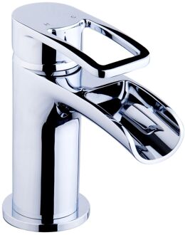 Wiesbaden Alegra waterval wastafelkraan met klikplug chroom