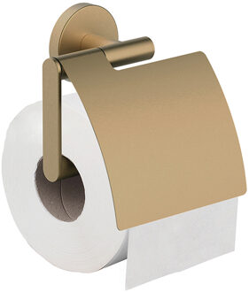Wiesbaden Alonzo Toiletrolhouder met Klep - Geborsteld Messing