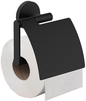 Wiesbaden Alonzo Toiletrolhouder met Klep - Mat Zwart