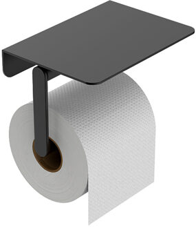 Wiesbaden Alonzo Toiletrolhouder met Planchet - Mat Zwart