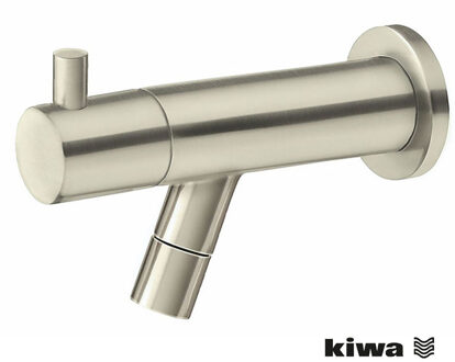 Wiesbaden Amador Fonteinkraan - Toiletkraan - Koudwaterkraan - Muurbevestiging - Kiwa - 1/2 - Geborsteld Staal