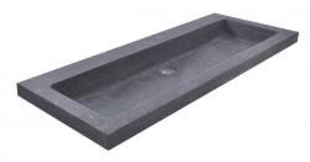 Wiesbaden B-stone hardstenen meubelwastafel zonder kraangat 100x46x5 cm, zwart