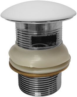 Wiesbaden badafvoer sifon met click waste, chroom/mat wit