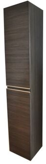 Wiesbaden Badkamerkast Tigris Hangend 30x160x30cm MDF Houtnerf Grijs Softclose Greeploos