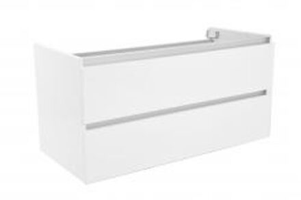 Wiesbaden Badkamermeubel Onderkast Vision Hangend 100x50x47cm MDF Hoogglans Wit Softclose Greeploos