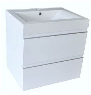 Wiesbaden Badkamermeubelset Wiesbaden Sigid 60x46x58 cm MDF Hoogglans Wit (1 kraangat, 2 lades)