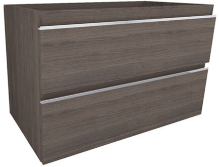 Wiesbaden Badkamermeubelset Wiesbaden Sigid 80x46x58 cm Gefineerd Houtnerf Grijs (1 kraangat, 2 lades)