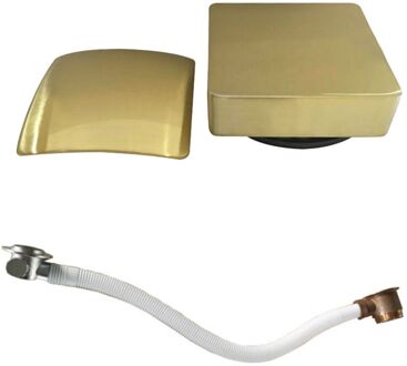 Wiesbaden Badvulcombinatie Wiesbaden Vierkant Geborsteld Messing Goud