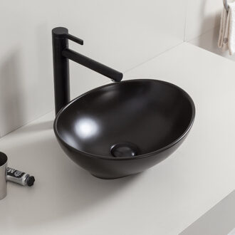 Wiesbaden Barco Waskom Ovaal - 40x33x14.5cm - Keramiek - Mat Zwart