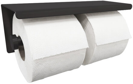 Wiesbaden Brush Dubbele Toiletrolhouder - Mat Zwart