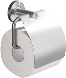Wiesbaden Brush Toiletrolhouder met Klep - RVS