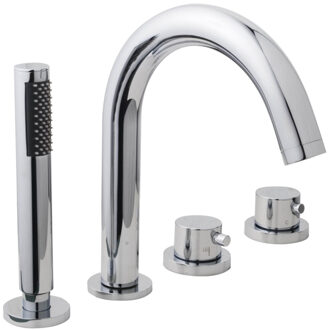 Wiesbaden Caral 4 gats badrandthermostaat afbouwdeel met inbouwdeel chroom sw62536/sw68919