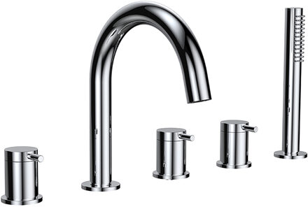 Wiesbaden Caral 5-Gats Badrandcombinatie in Chroom - Luxe Badkameroplossing