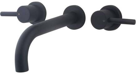 Wiesbaden Caral Afbouwdeel Wastafelkraan 2-knops - Inbouw - Mat Zwart