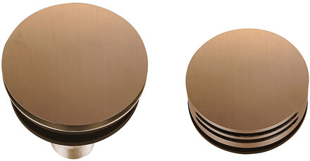 Wiesbaden Caral Badafvoer met Overloop - Rond - Vulfunctie - Geborsteld Brons Koper