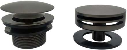 Wiesbaden Caral Badafvoer met Overloop - Rond - Vulfunctie - Gunmetal