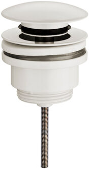 Wiesbaden Caral Clickwaste Afvoerplug 5/4" Mat Wit voor Wastafels