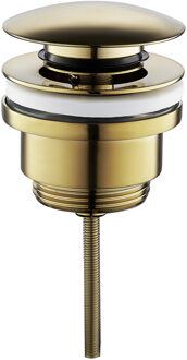 Wiesbaden Caral Clickwaste Afvoerplug - 5/4inch - Geborsteld Messing