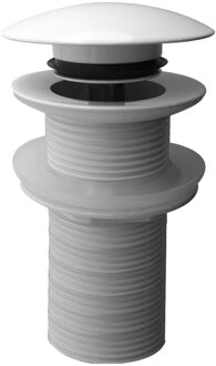 Wiesbaden Caral Clickwaste Afvoerplug Verlengd 5/4" Glans Wit - Stijlvolle Badkamerafwerking