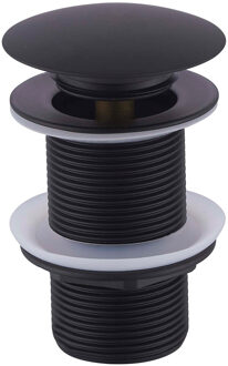 Wiesbaden Caral Clickwaste Afvoerplug Verlengd 5/4" Mat Zwart