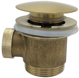 Wiesbaden Caral Clickwaste Afvoerplug - Vrijstaand Bad - 1 1/2" - Geborsteld Messing - PVD