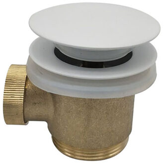 Wiesbaden Caral Clickwaste Afvoerplug - Vrijstaand Bad - 1 1/2" - Glans Wit