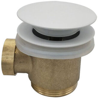 Wiesbaden Caral Clickwaste Afvoerplug - Vrijstaand Bad - 1 1/2" - Mat Wit