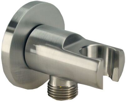 Wiesbaden Caral Handdouchehouder met Doucheslangaansluiting en Opsteek - RVS Look