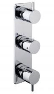 Wiesbaden Caral Inbouw 3-Wegs Douchethermostaat Rond - Chroom