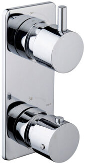 Wiesbaden Caral Inbouwthermostaat - 2-weg - Rond - Chroom