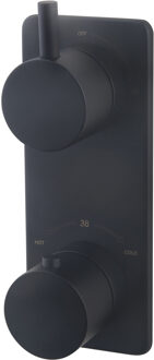 Wiesbaden Caral Inbouwthermostaat - 2-weg - Rond - Mat Zwart