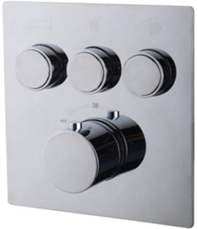 Wiesbaden Caral KLIK afbouwdeel thermostatisch 3-weg, chroom