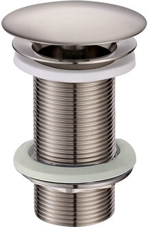 Wiesbaden Caral Open Afvoerplug Verlengd 5/4" Geborsteld Staal