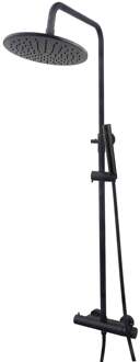 Wiesbaden Caral Thermostatische Regendoucheset - Opbouw - Mat Zwart