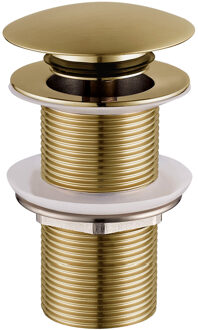 Wiesbaden Caral Verlengde Clickwaste Afvoerplug 5/4" Geborsteld Messing