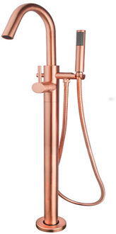 Wiesbaden Caral vrijstaande badmengkraan compleet geborsteld koper