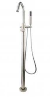 Wiesbaden Caral vrijstaande badmengkraan geborsteld staal